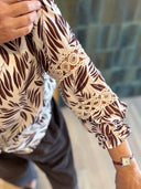 Sarah Blouse - Brown Leaves