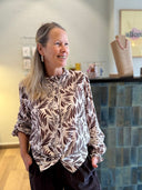 Sarah Blouse - Brown Leaves