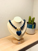 Collier cœur bleu