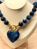 Collier cœur bleu