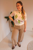 Ellie Beige Barrel Jeans