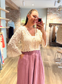 Hannah Crochet Knit Gilet