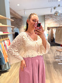 Hannah Crochet Knit Gilet