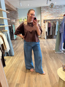 Polka Dot Wide Jeans