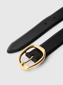 Kattenleren riem - Zwart