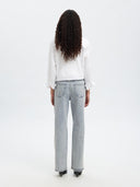 Wijde Rosa-Kori Twisted Jeans - Lichtgrijze Denim