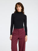 MANJA HOGE HALS LS – Zwart