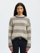Alva Knit Stripe - Medium Grey Melange
