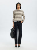 Alva Knit Stripe - Medium Grey Melange